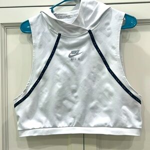 NIKE AIR cropped sleeveless white hoodie. Women’s size medium